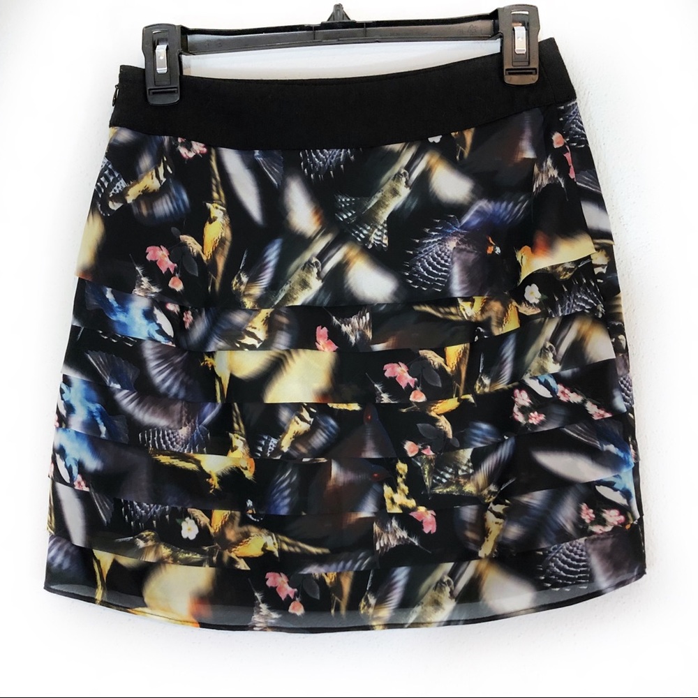 Ted Baker Flutter black ruffle mini skirt NEW sz 1